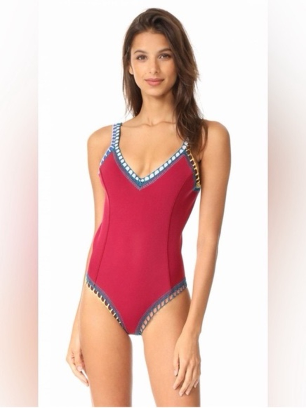 KIINI Soley Scoop Back Maillot Size Small Red One Piece Monokini Rare